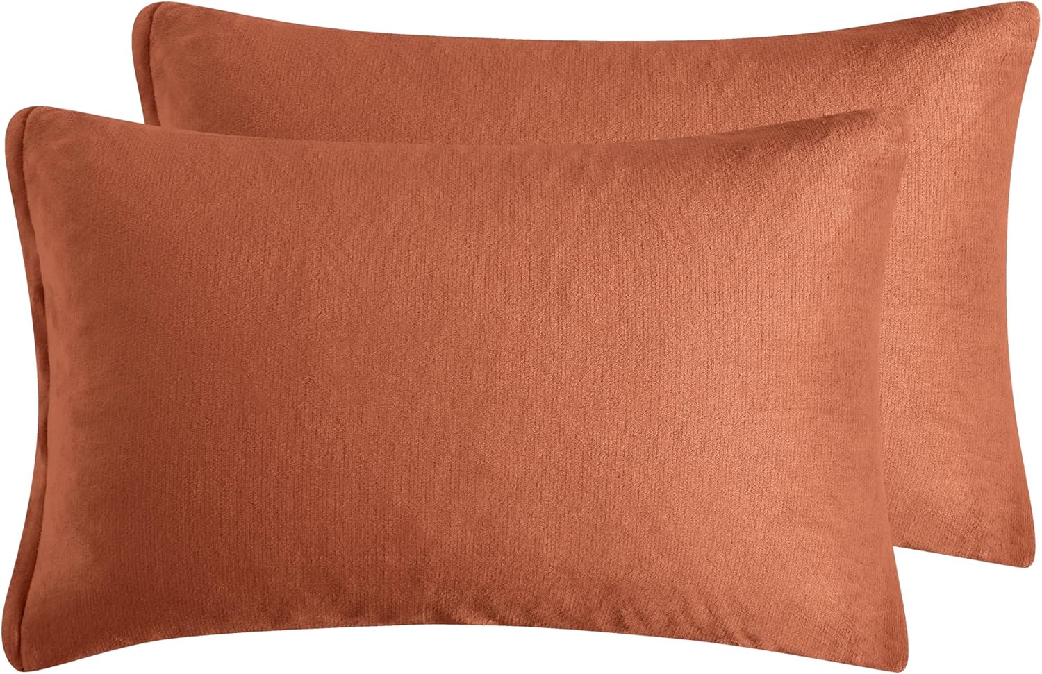 Teddy Sherpa Standard Pillowcases - Twin-Pack - Terracotta - 48cm x 73cm