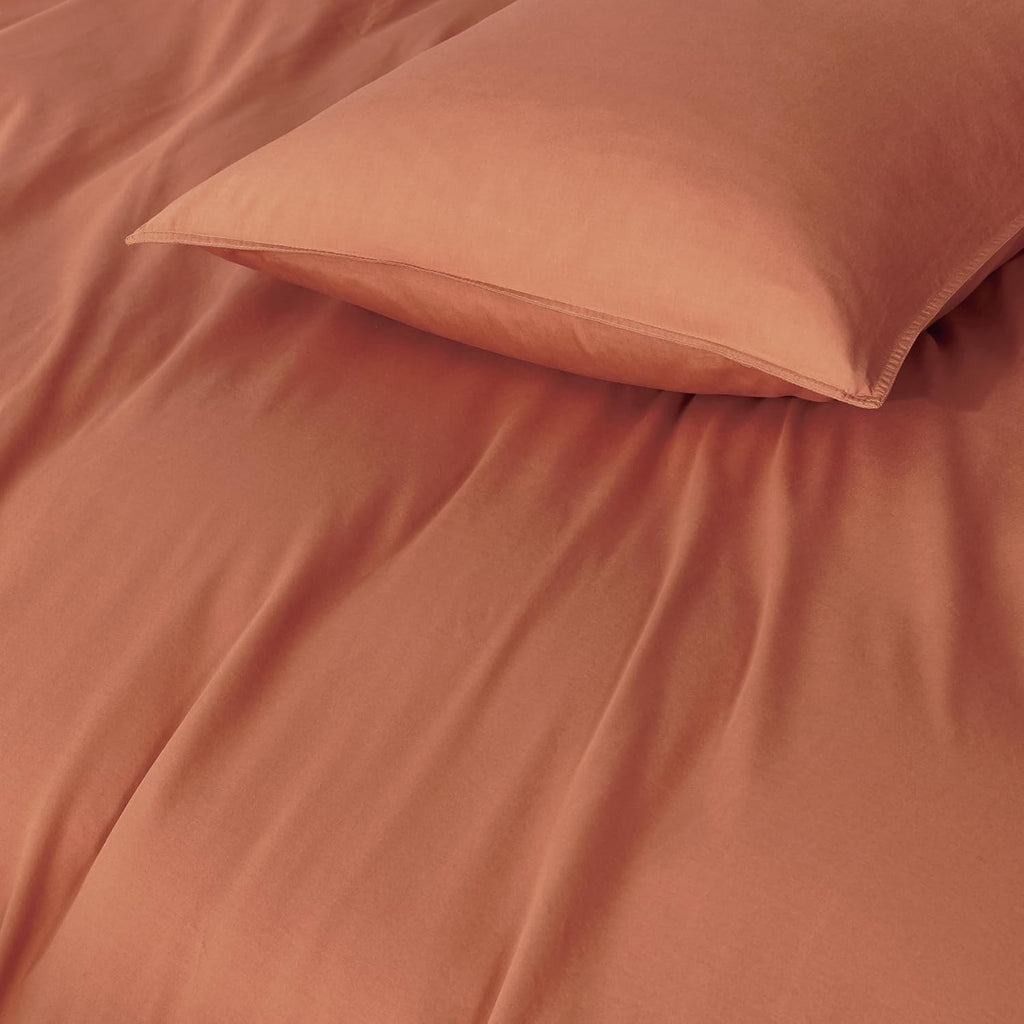 Vintage Washed Cotton Standard Pillowcases - Twin-Pack - Brick