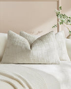 Chenille-Textured Cushion Covers - Twin-Pack - Ivory, 30cm x 50cm