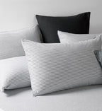 100% Jersey Cotton Standard Pillowcases - Twin-Pack - Grey Stripe