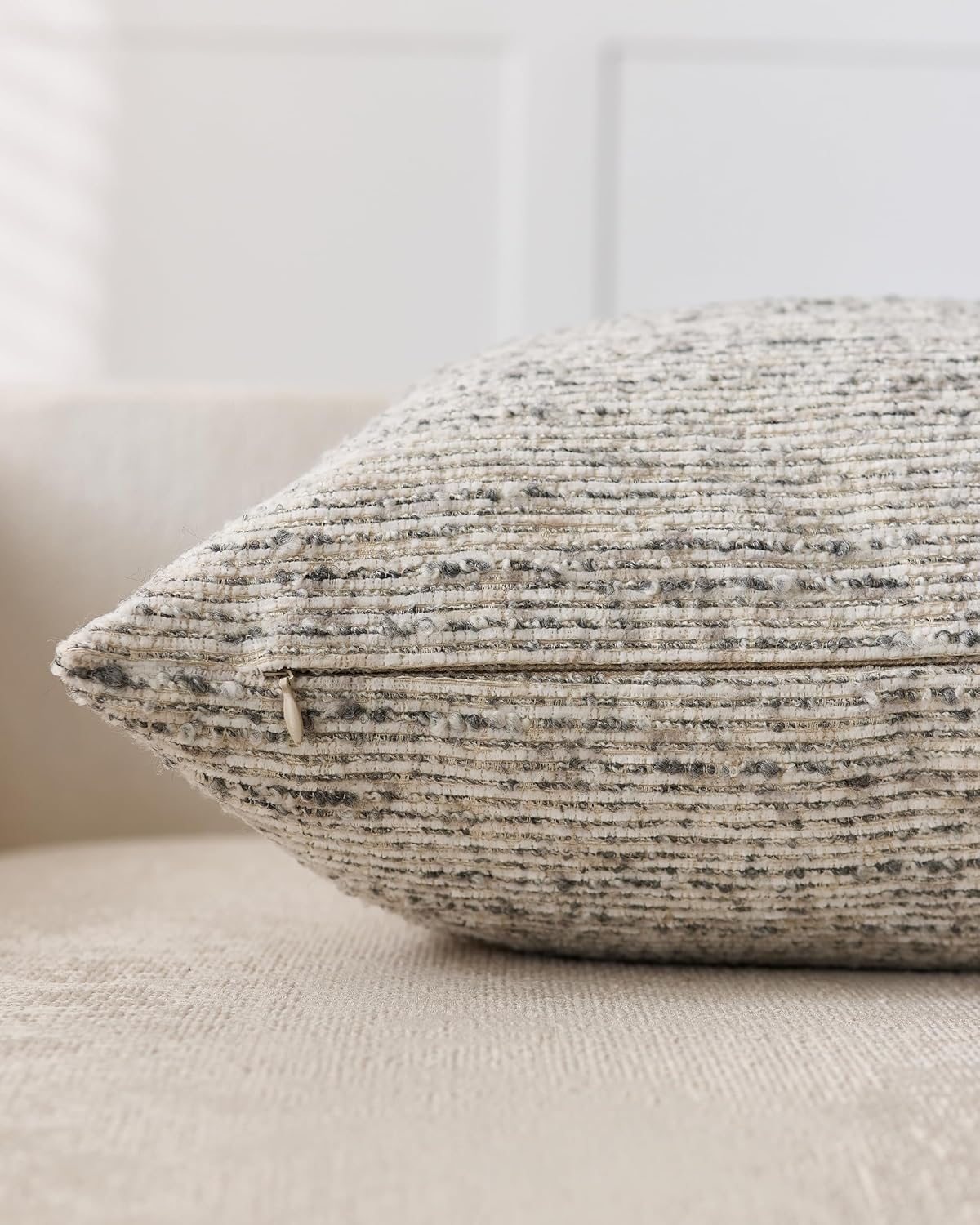 Speckled Bouclé Cushion Covers - Twin-Pack - Grey, 30cm x 50cm