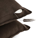 Linen & Cotton Blend Cushion Covers - Twin-Pack - Dark Brown