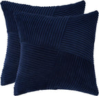 Corduroy Windmill-Inspired Cushion Covers - Twin-Pack - Navy Blue - 45cm x 45cm