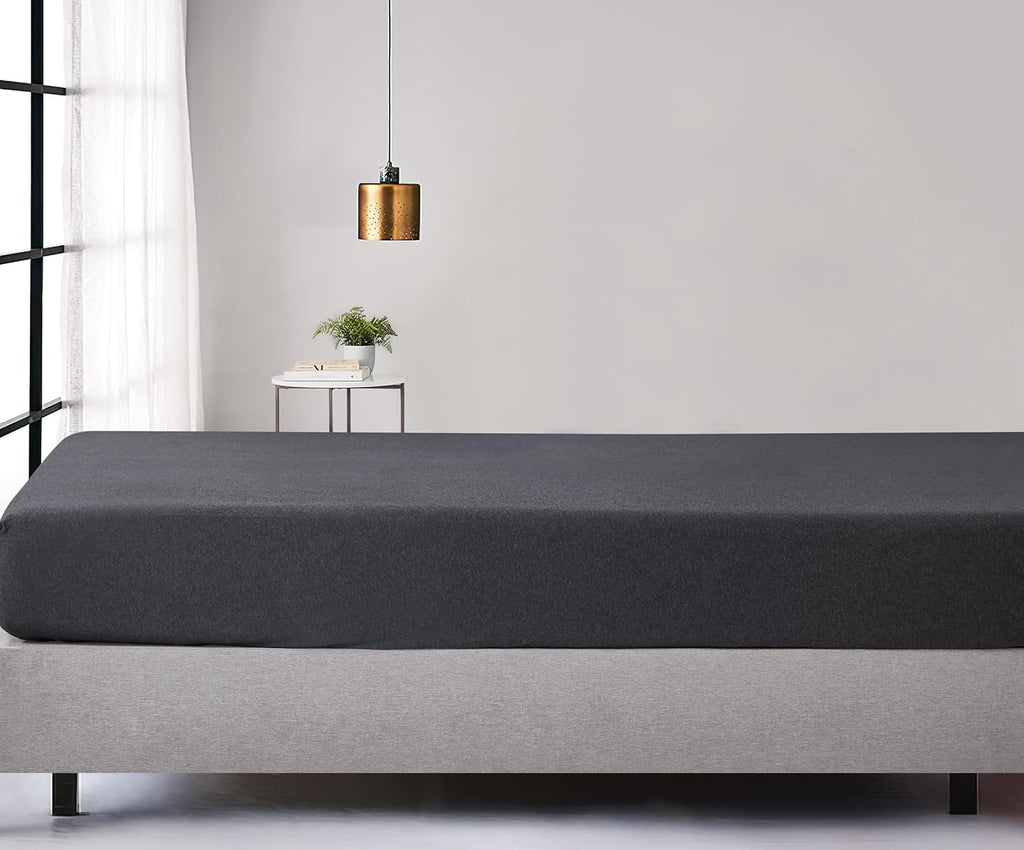 Jersey Cotton Fitted Sheet - Black Marble