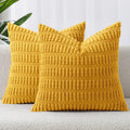 Boho Corduroy Cushion Covers - Twin-Pack - Mustard - 45cm x 45cm