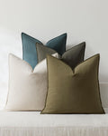Linen & Cotton Blend Cushion Covers - Pack of 4 - Mix of Green, 45cm x 45cm