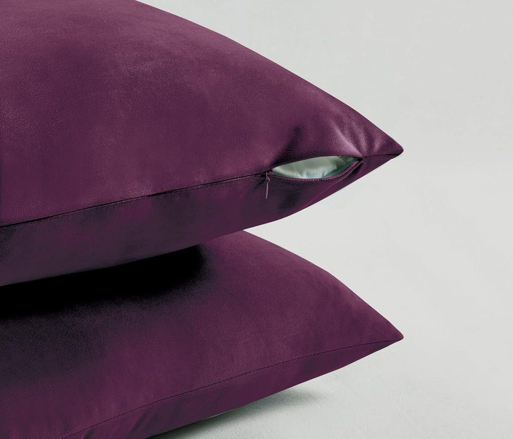 Velvet Cushion Covers - Twin-Pack - Plum