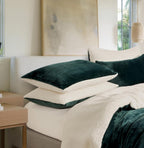 Teddy Sherpa Standard Pillowcases - Twin-Pack - Emerald Green - 48cm x 73cm