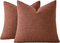 Boucle European Pillowcases - Brick - Twin Pack