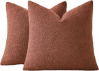 Boucle European Pillowcases - Brick - Twin Pack