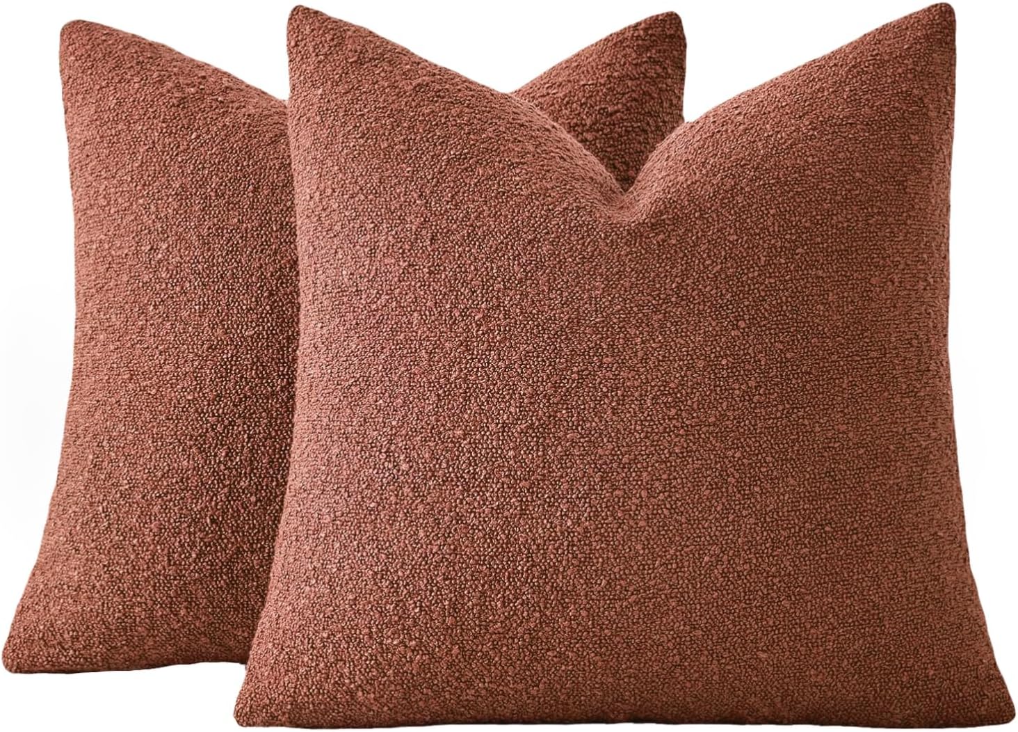 Boucle European Pillowcases - Brick - Twin Pack