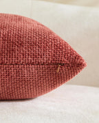 Chenille Grid Cushion Covers - Pack of 2 - Terracotta, 50cm x 50cm