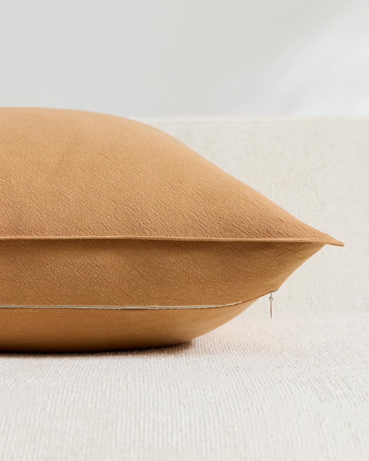 Linen & Cotton Blend Cushion Covers - Pack of 4 - Warm Brown, 30cm x 50cm