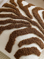 Tufted Leaf Cushion Covers - Twin-Pack - Brown, 45cm x 45cm