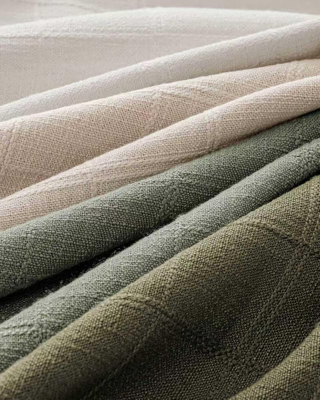 Linen-Look Cushion Covers - Pack of 4 - Green Neutrals, 30cm x 50cm
