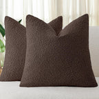 Boucle European Pillowcases - Brown - Twin Pack