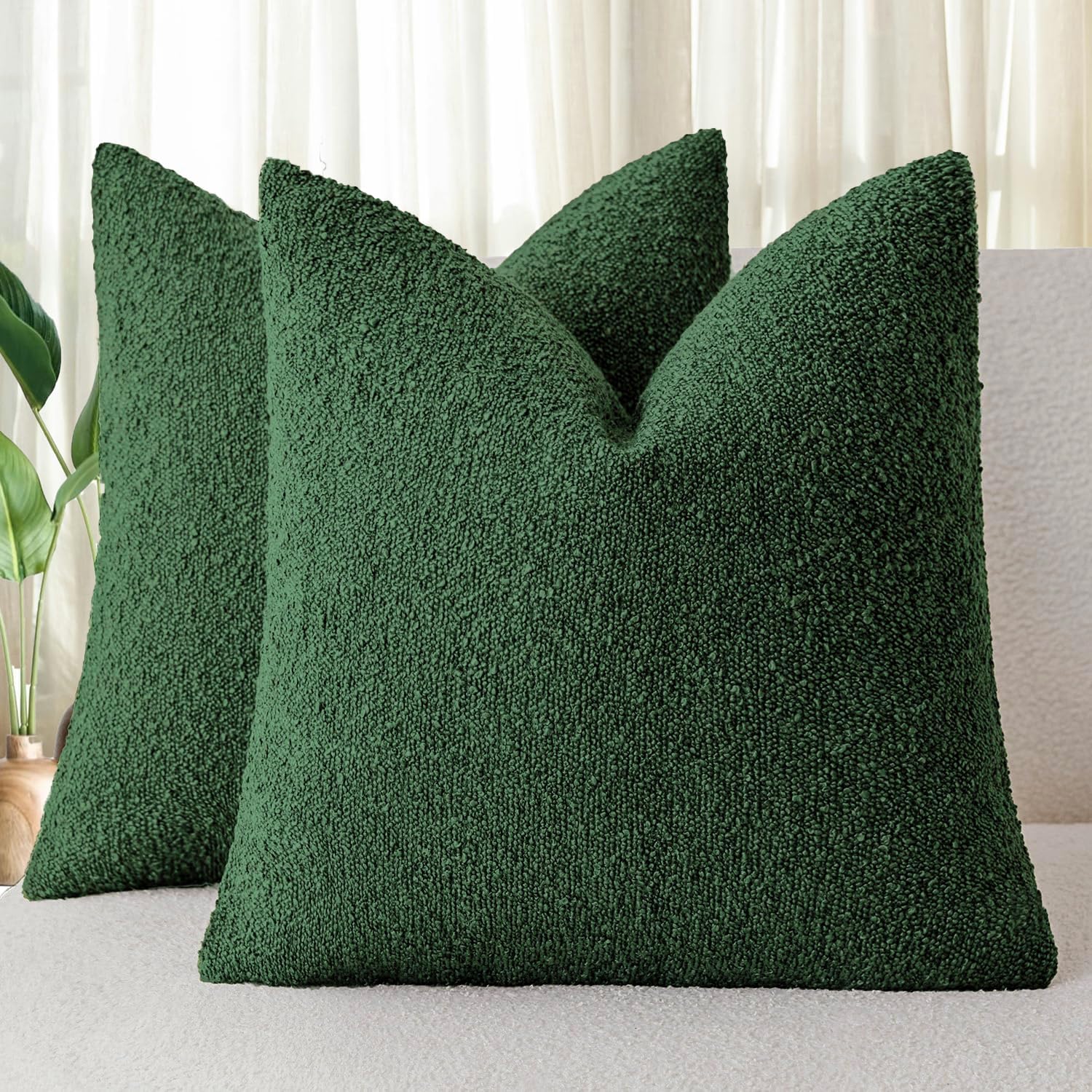 Boucle European Pillowcases - Forest - Twin Pack