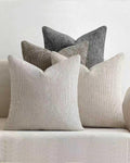 Chenille Grid Cushion Covers - Pack of 4 - Mix of Grey, 45cm x 45cm
