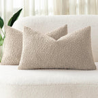 Bouclé Cushion Covers - Twin-Pack - Oatmeal - 30cm x 50cm