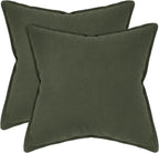 Linen-Cotton European Pillowcases - Soft & Breathable with Hidden Zipper Design - Khaki Green, 65x65cm
