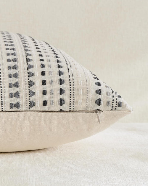 Bohemian Dot Woven Cushion Covers - Twin-Pack - Grey, 30cm x 50cm