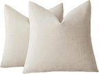 Chenille Haze-Textured Cushion Covers - Pack of 2 - Oatmeal, 45cm x 45cm