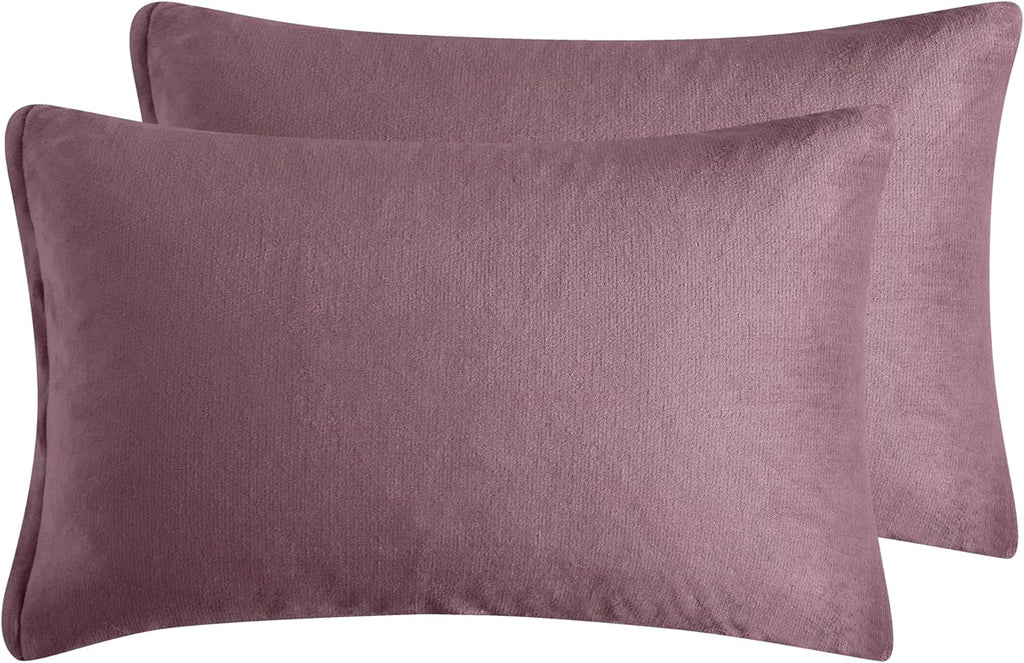 Teddy Sherpa Standard Pillowcases - Twin-Pack - Mauve - 48cm x 73cm