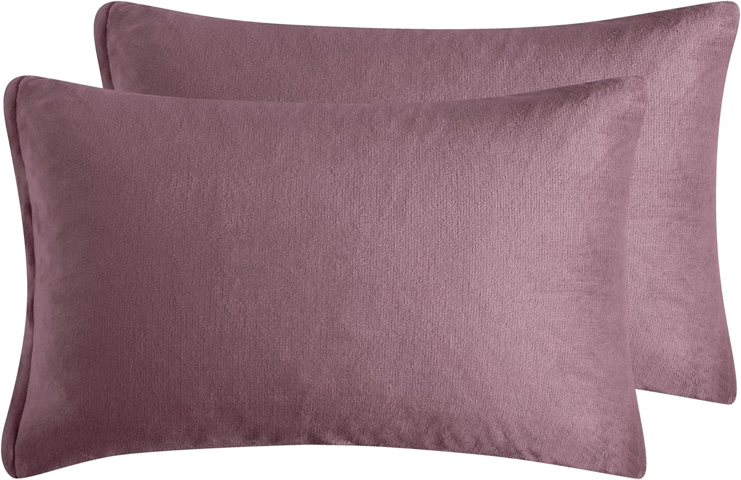 Teddy Sherpa Standard Pillowcases - Twin-Pack - Mauve - 48cm x 73cm