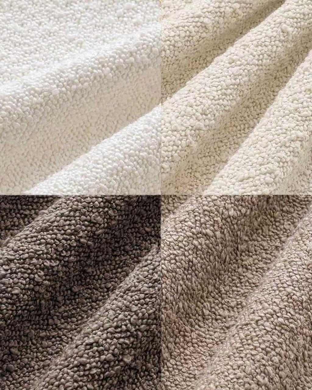 Bouclé Cushion Covers - Pack of 4 - Mixed Natural - 30cm x 50cm
