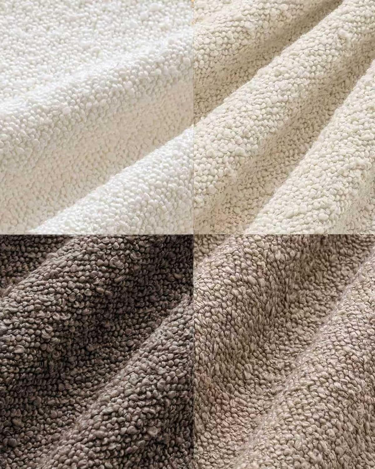 Bouclé Cushion Covers - Pack of 4 - Mixed Natural - 30cm x 50cm