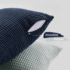Corduroy Corn Grain Cushion Covers - Pack of 4 Mix of Blue Shades - 30cm x 50cm