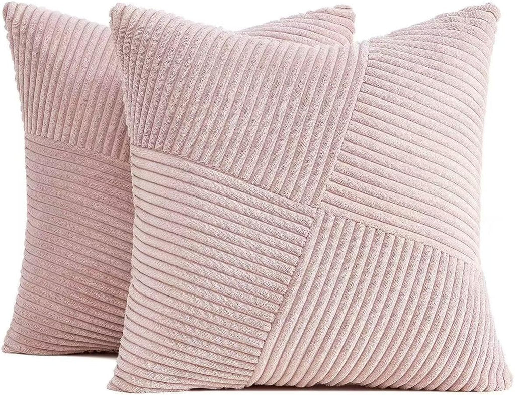 Corduroy Windmill-Inspired Cushion Covers - Twin-Pack - Pink - 45cm x 45cm