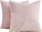 Corduroy Windmill-Inspired Cushion Covers - Twin-Pack - Pink - 45cm x 45cm