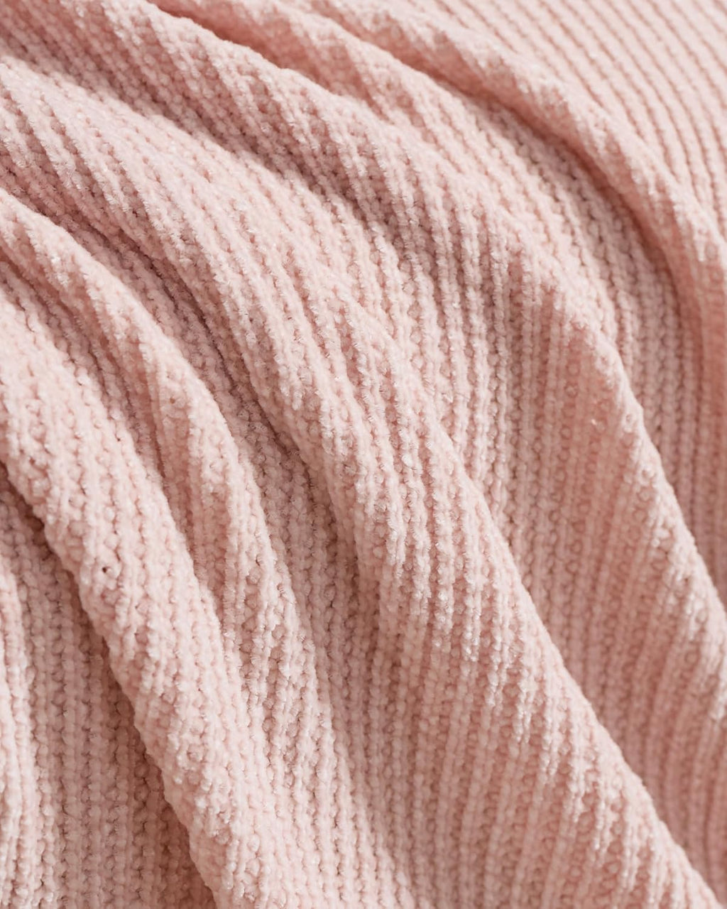 Chenille Knitted Throw - Pink, 130x170cm