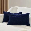Corduroy Windmill-Inspired Cushion Covers - Twin-Pack - Navy Blue - 30cm x 50cm