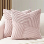 Corduroy Windmill-Inspired Cushion Covers - Twin-Pack - Pink - 45cm x 45cm