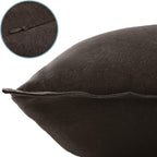 Linen-Cotton European Pillowcases - Soft & Breathable with Hidden Zipper Design - Dark Brown, 65x65cm