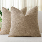 Bouclé Cushion Covers - Twin-Pack - Camel - 45cm x 45cm