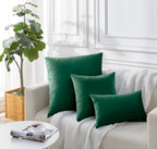 Velvet Cushion Covers - Twin-Pack - Emerald Green