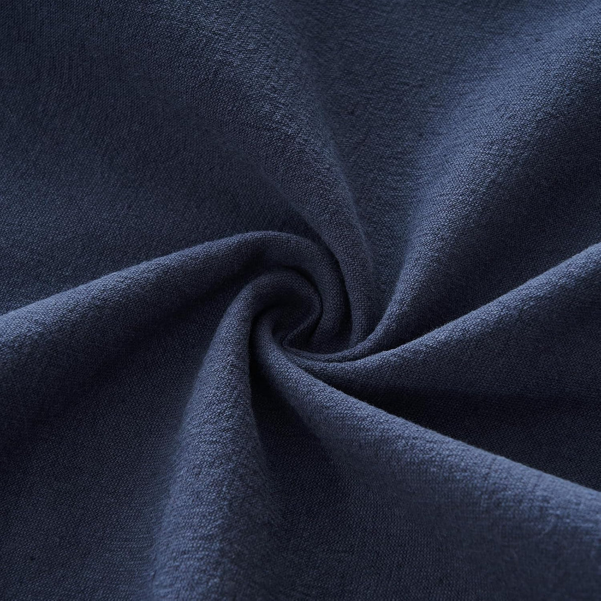 Linen-Cotton European Pillowcases - Soft & Breathable with Hidden Zipper Design - Navy, 65x65cm
