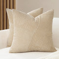 Corduroy Windmill-Inspired Cushion Covers - Twin-Pack - Beige - 45cm x 45cm