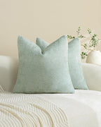 Chenille Grid Cushion Covers - Pack of 2 - Sage, 45cm x 45cm