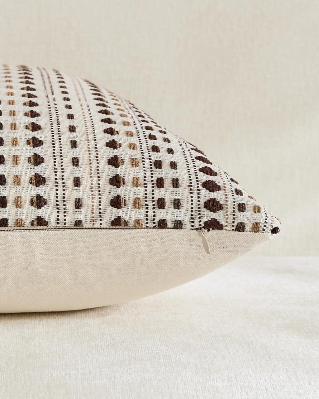 Bohemian Dot Woven Cushion Covers - Twin-Pack - Brown, 45cm x 45cm
