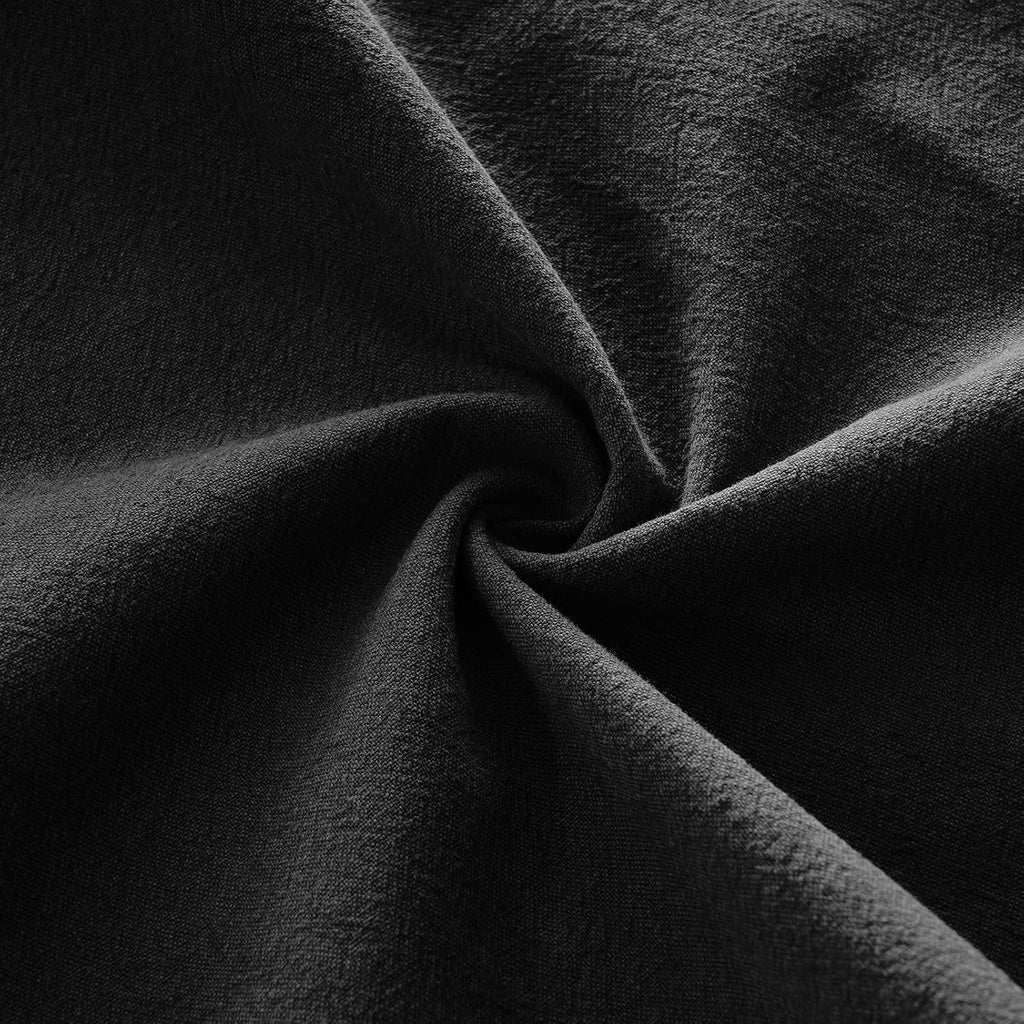Linen-Cotton European Pillowcases - Soft & Breathable with Hidden Zipper Design - Black, 65x65cm
