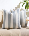 Striped Outdoor Waterproof Cushion Covers Silver 45x45cm