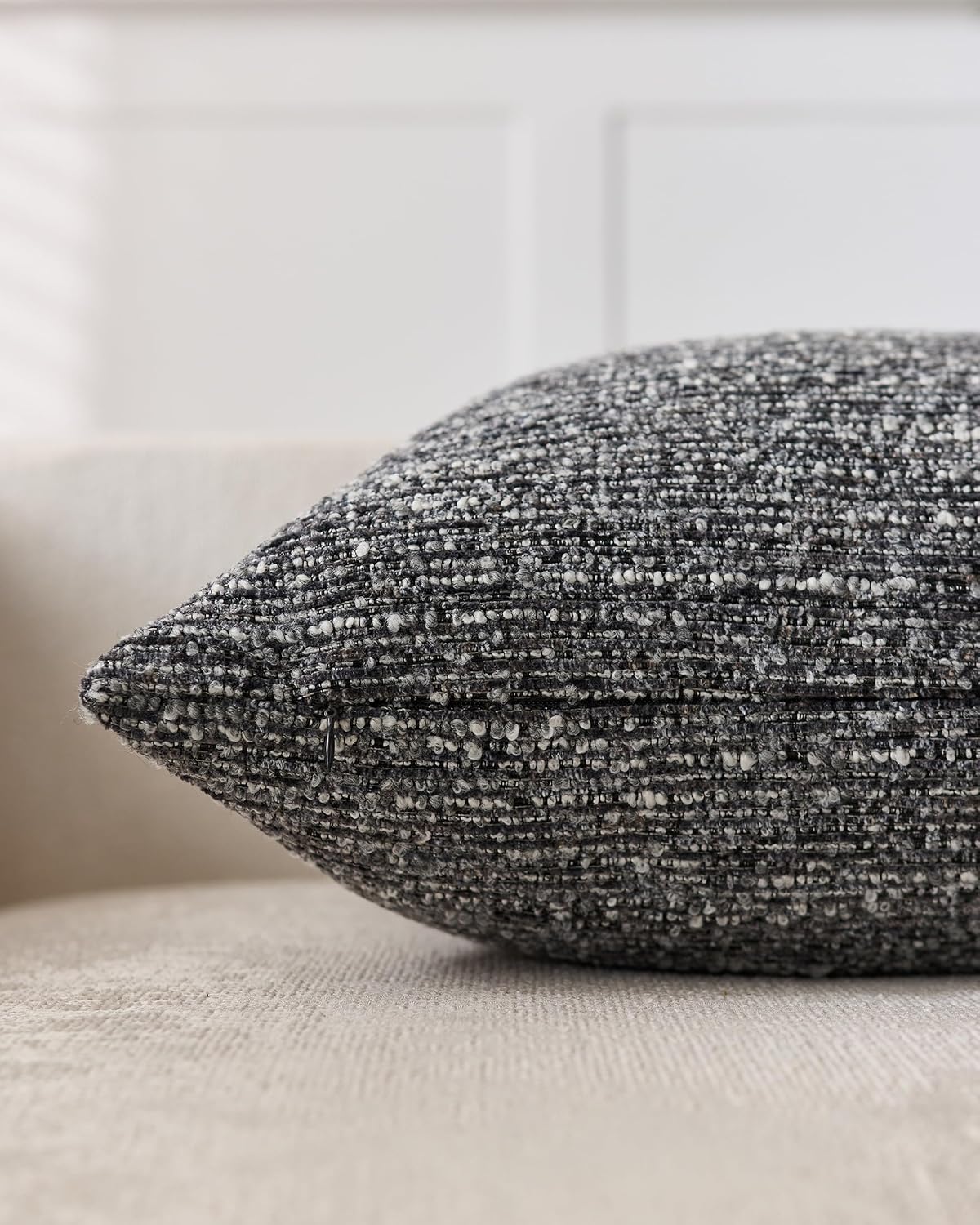 Speckled Bouclé Cushion Covers - Twin-Pack - Charcoal, 30cm x 50cm