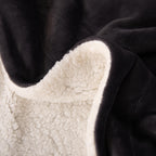 Microfibre Teddy Sherpa Throw Blanket - Charcoal