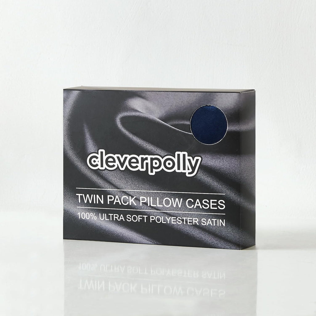 Satin Pillowcases - Twin-Pack - Navy Blue