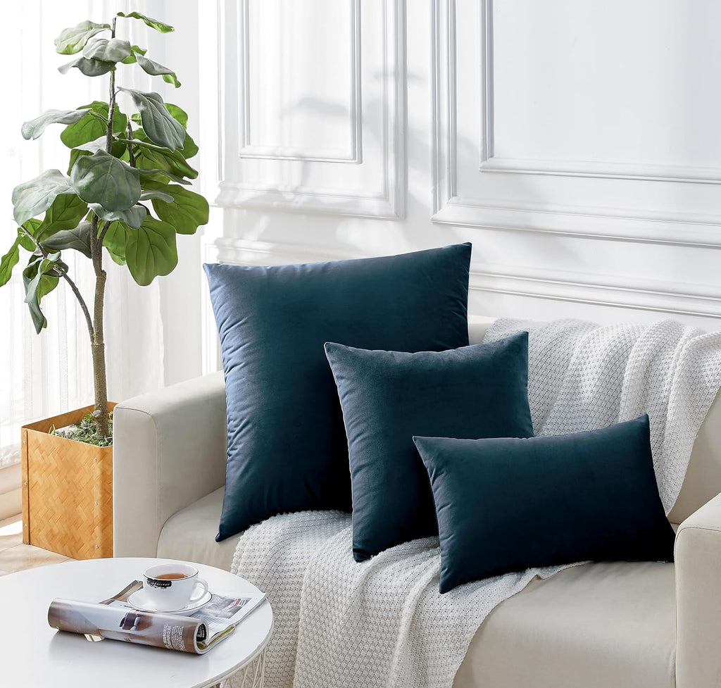 Velvet Cushion Covers - Twin-Pack - Dark Teal