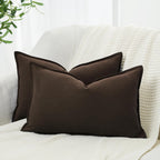Linen & Cotton Blend Cushion Covers - Twin-Pack - Dark Brown